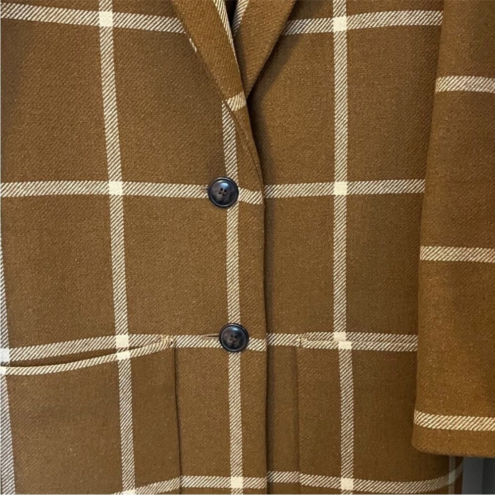 NEW! Madewell Windowpane coat brown plaid size XS elmcourt window pane - Picture 6 of 15